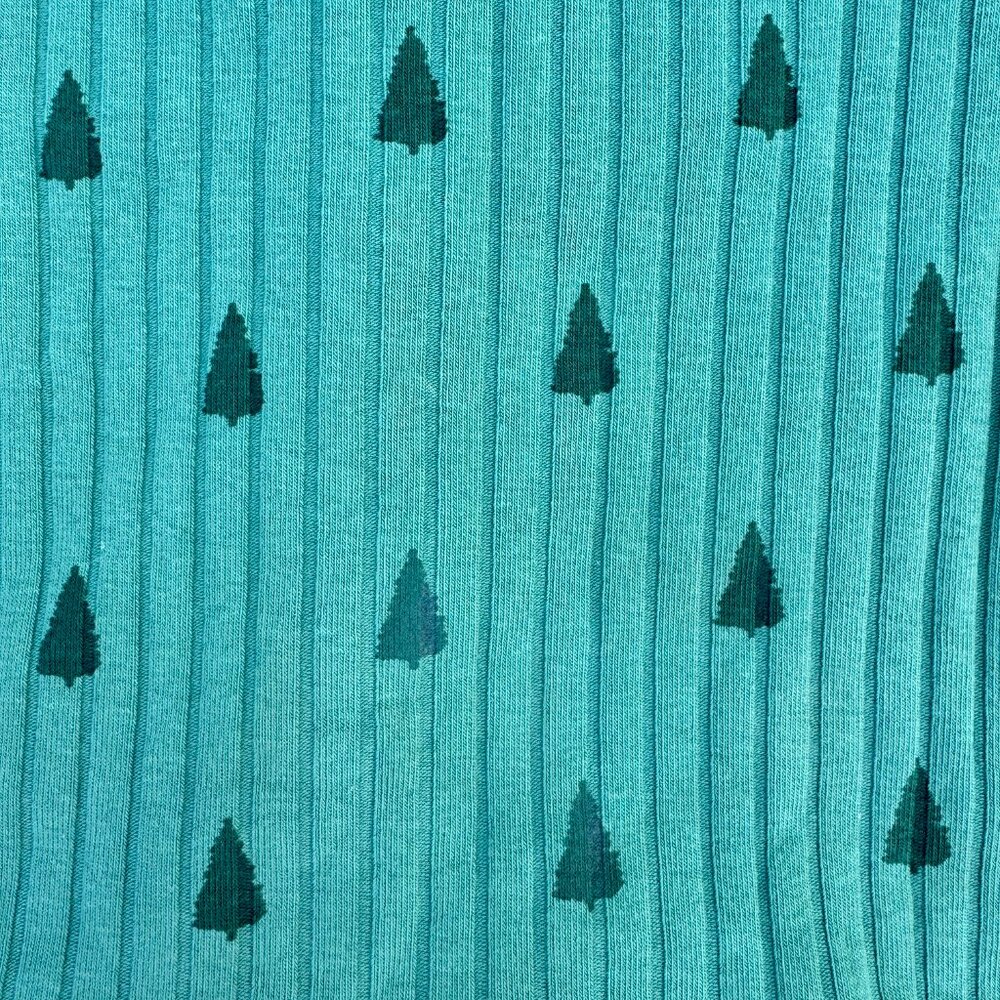 Kate Quinn NWT Holiday Top | Ribbed Long Sleeve | Green Pine Tree Print | 3T - Picture 5 of 7